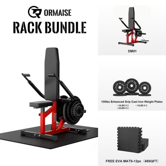 Plate Loadable Seated Dip Machine, Tricep Dip Machine with Cable Bar for Bicep Chest Training Tricep Press, Hold up to 400LBS, Black and Red