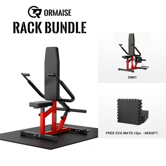 Plate Loadable Seated Dip Machine, Tricep Dip Machine with Cable Bar for Bicep Chest Training Tricep Press, Hold up to 400LBS, Black and Red