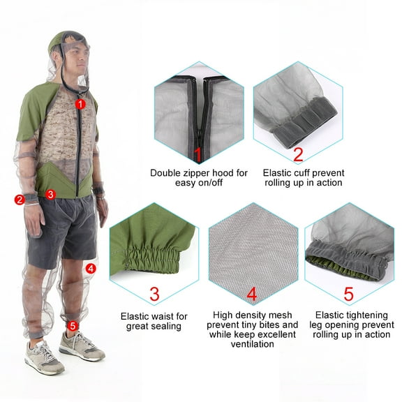 Plate Outdoor Repellent Suit Bug Jacket Mesh Hooded Suits Fishing Hunting Camping Jacket Protective Mesh Shirt Gloves Pants