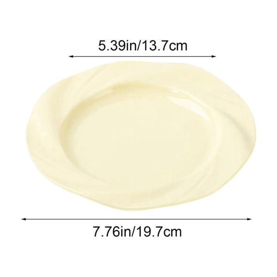 Plate Plate Breakfast Plate, Shatterproof Plastic Dinner Plate, Ceramic Look Plate with Non Slip Base, Restaurant Serving Dish, Modern Round Plate Dinner Plate