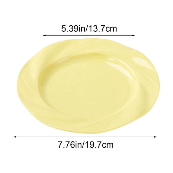 Plate Plate Ceramic Look Plate, Shatterproof Plastic Dinner Plate, Round Breakfast Plate with Non Skid Base, Modern Serving Dish, Home Dining Plate Dinner Plate