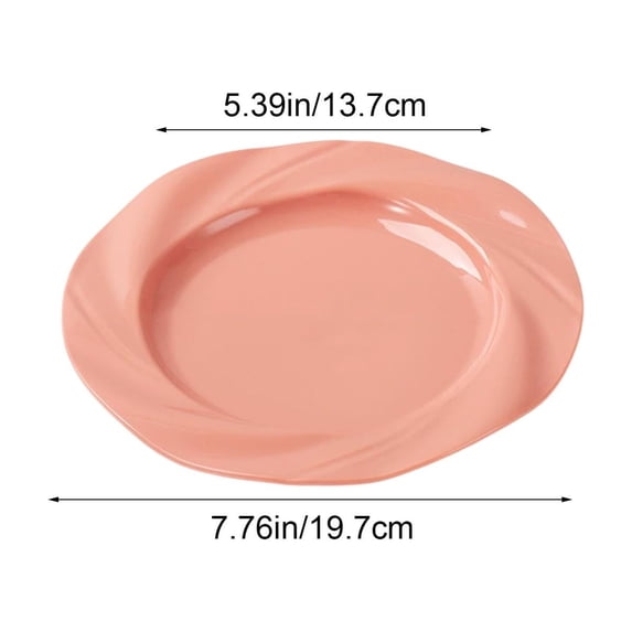 Plate Plate Round Plate, Plastic Dinner Plates Ceramic Finish, Non Slip Bottom Breakfast Plate, Modern Serving Dish, Home Kitchen Restaurant Plate Round Plate