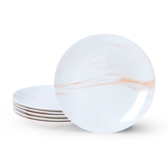 Porcelain Dinner Plates, 10.5 Inch Plates Set of 6, Orange