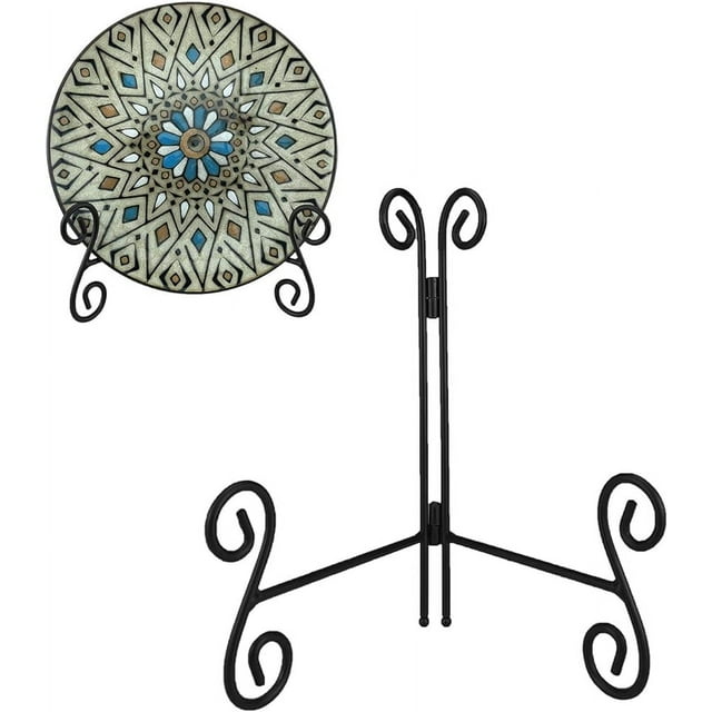 Plate Stand, 8 Inch Plate Holder Display Stand 1 Pack, Black Metal
