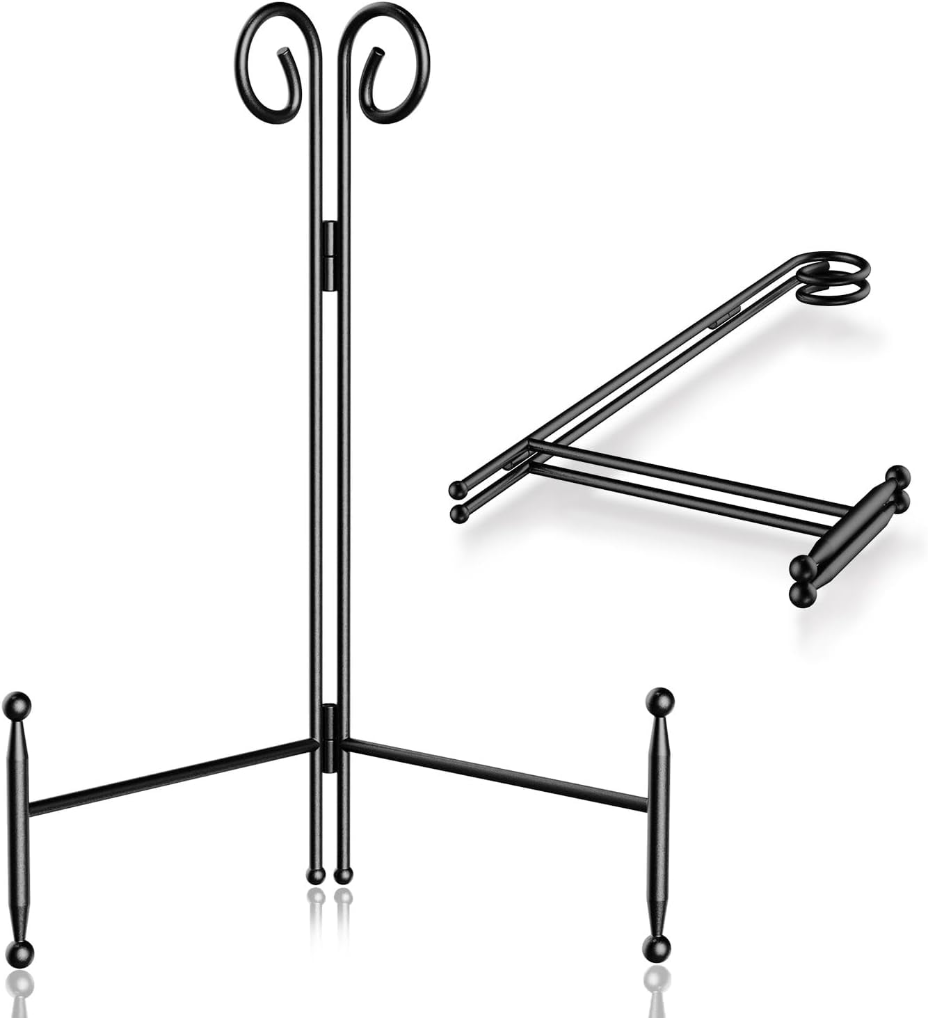 Tabletop Frame Stand Plate Stand and Holder Display Easel Stand 12 Inch, Black Iron Picture ...