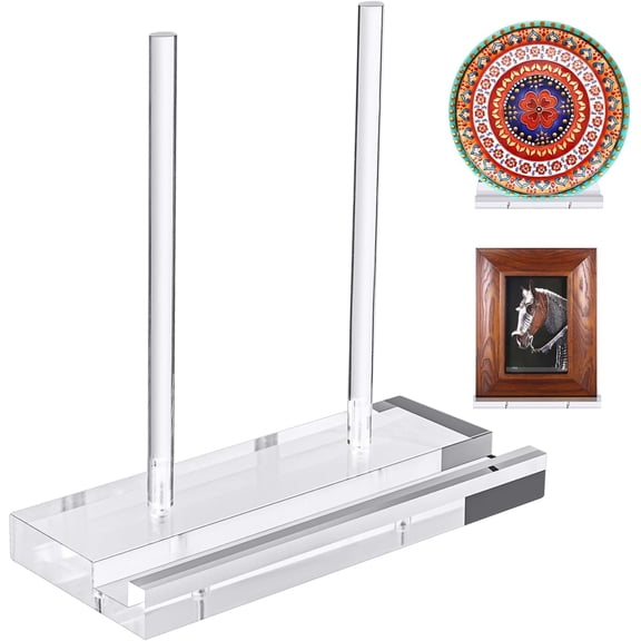 Plate Stands for Display 10 Inch, Acrylic Display Stand | Tabletop Art Display Clear Easel Stand for Plates, Album, CD, Magazine, Card, Frame