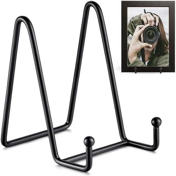 Plate Stands for Display - 4.5 Inch Plate Holder Display Stand + Metal Frame Holder Stand for Picture, Decorative Plate, Book, Photo Easel
