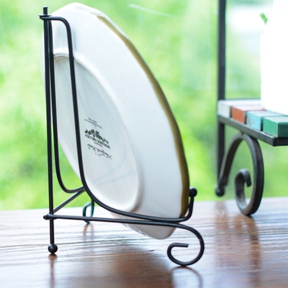 Plate Stands for Display - 8 Inch Plate Holder Display Stand + Metal Easel Stand for Picture Frame, Decorative Plates, Book, Photo, Collectibles