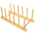 thumbnail image 1 of Plate Storage Rack Foldable Shelf Bamboo Dish Draining Racks Holder Drainer Cutlery Pot Lid, 1 of 6