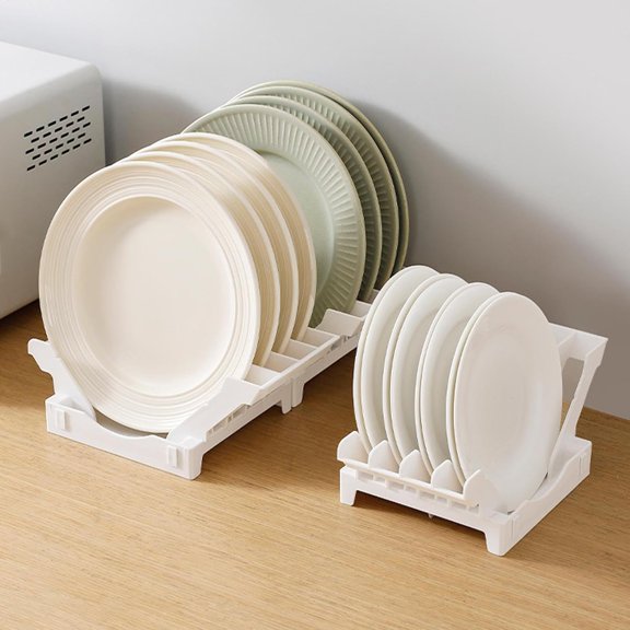 Plate Storage Rack, Upright Draining Plate Organizer, 5.31x8.74x3.43 inches Vertical Storage Dish Drying Stand, Space-Saving Dinner Bowl Holder, Sturdy and Compact for Kitchen