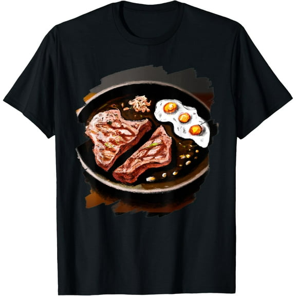 Plate of Steak Eggs Funny Cool Steak Eggs Breakfast T-Shirt
