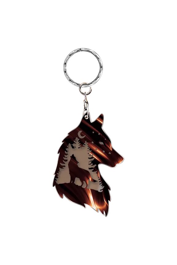 Plateau Wolf Keychain Decoration, Durable and Stylish Metal Design with Intricate Details, Symbolic and Powerful Gift for Wolf Enthusiasts, Ideal for Key Decoration, Office, or Personal Use