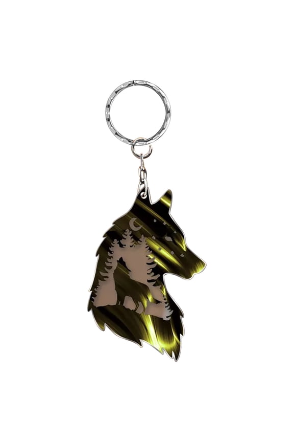 Plateau Wolf Keychain Decoration, Durable and Stylish Metal Design with Intricate Details, Symbolic and Powerful Gift for Wolf Enthusiasts, Ideal for Key Decoration, Office, or Personal Use