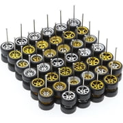 Plated 64 Wheels Mixed Random Real Riders Wheels Rims Tires Set for 10 Cars 1 64 Scale J1003