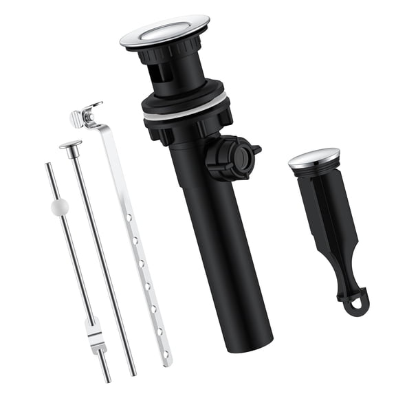Plated Bathroom Drain Assembly with Overflows Feature Fast Water Release Mechanism for 1.5-1.75 Inch Drain Hole