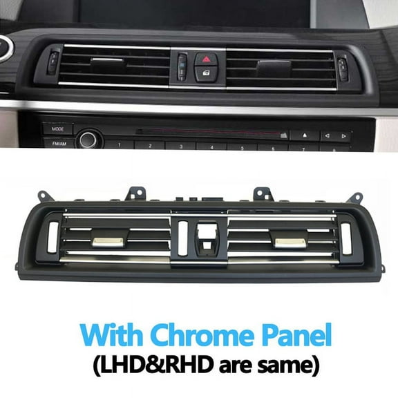 Plated Black Dashboard Central Air Conditioner Vent Grille Complete Assembly for 5 Series F10 F11 F18 64229209136