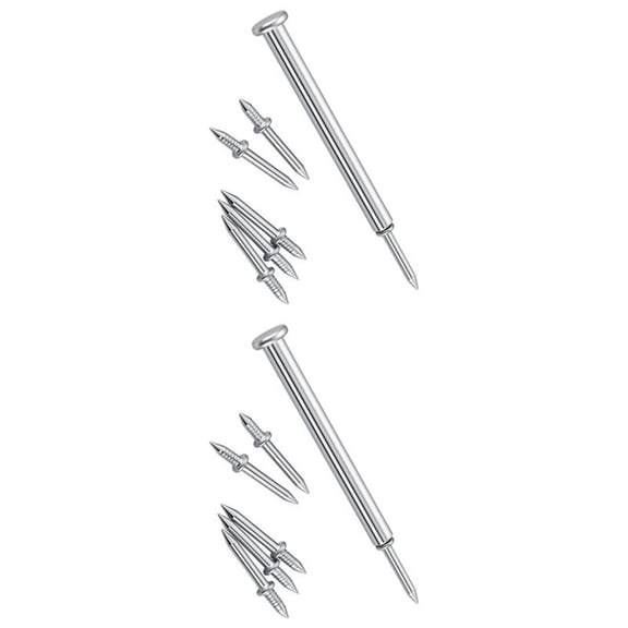 Plated Double Headed Invisible Nails Reversible Headless Nails 100/200pcs for Wooden Baseboards & Carpentry Projects