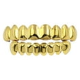thumbnail image 1 of Plated Gold Grills Teeth For Men Women Iced Out Hop Poker Diamond Top & Bottom Face Grills For Teeth Rapper Filling for Teeth Medium Top Braces for Teeth That Look Real Snap on Dentures Mountain, 1 of 8