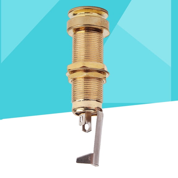 Plated Gold Guitar Input Jack Cylinder Style with 1 Quarter Inch Stereo Phone Jack for Guitar Use