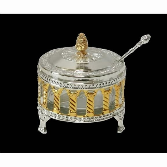 Plated Honey Dish, Silver & Gold