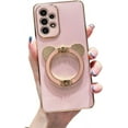 thumbnail image 1 of Plated Panda Stand Phone Case, Hidden Stand, Cute Cartoon, Drop Resistant, for Samsung Galaxy S24 S23 S22 S21 S20 Ultra Plus FE Note20 Note10 Phone Case (Pink,S23 FE), 1 of 8