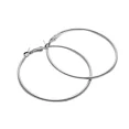 thumbnail image 1 of Plated Polished Rounded 925 Sterling Silver Hoop Earrings for Women, 1 of 5