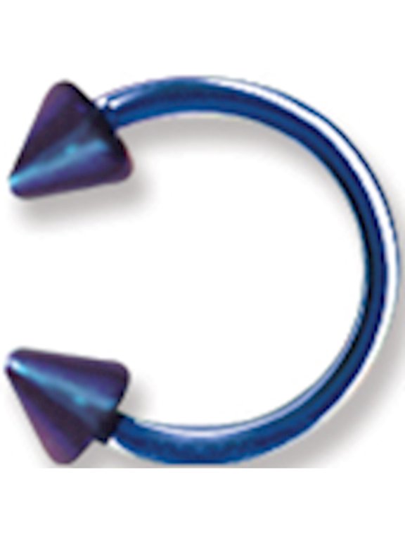 Plated SGSS Circ BB w Cones 18G (1mm) 5/16 (8mm) Dia Cobalt Blue Titani Stainless Steel