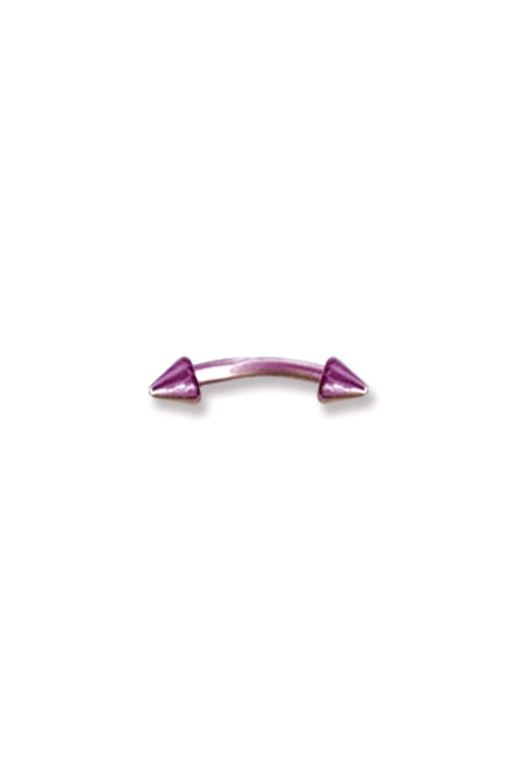 Plated SGSS Curv BB w Cones 18G (1mm) 5/16 (8mm) Long Dark Pink Titaniu