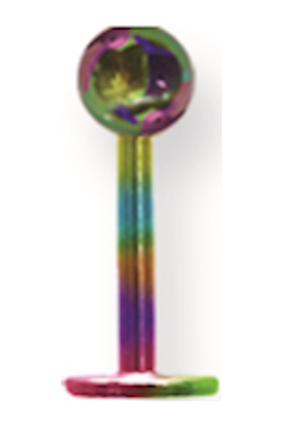 Plated SGSS Labret w Ball End 16G (1.3mm) 5/16 (8mm) Long w 4mm Ball al Stainless Steel