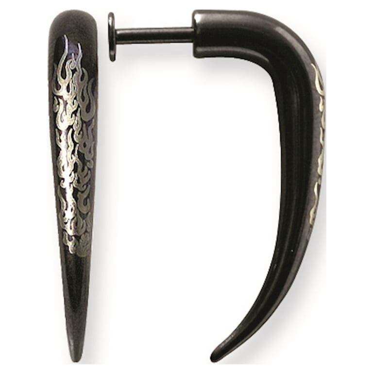 Plated SGSS Labret w Talon w Laser Etched Designs 14G 5/16