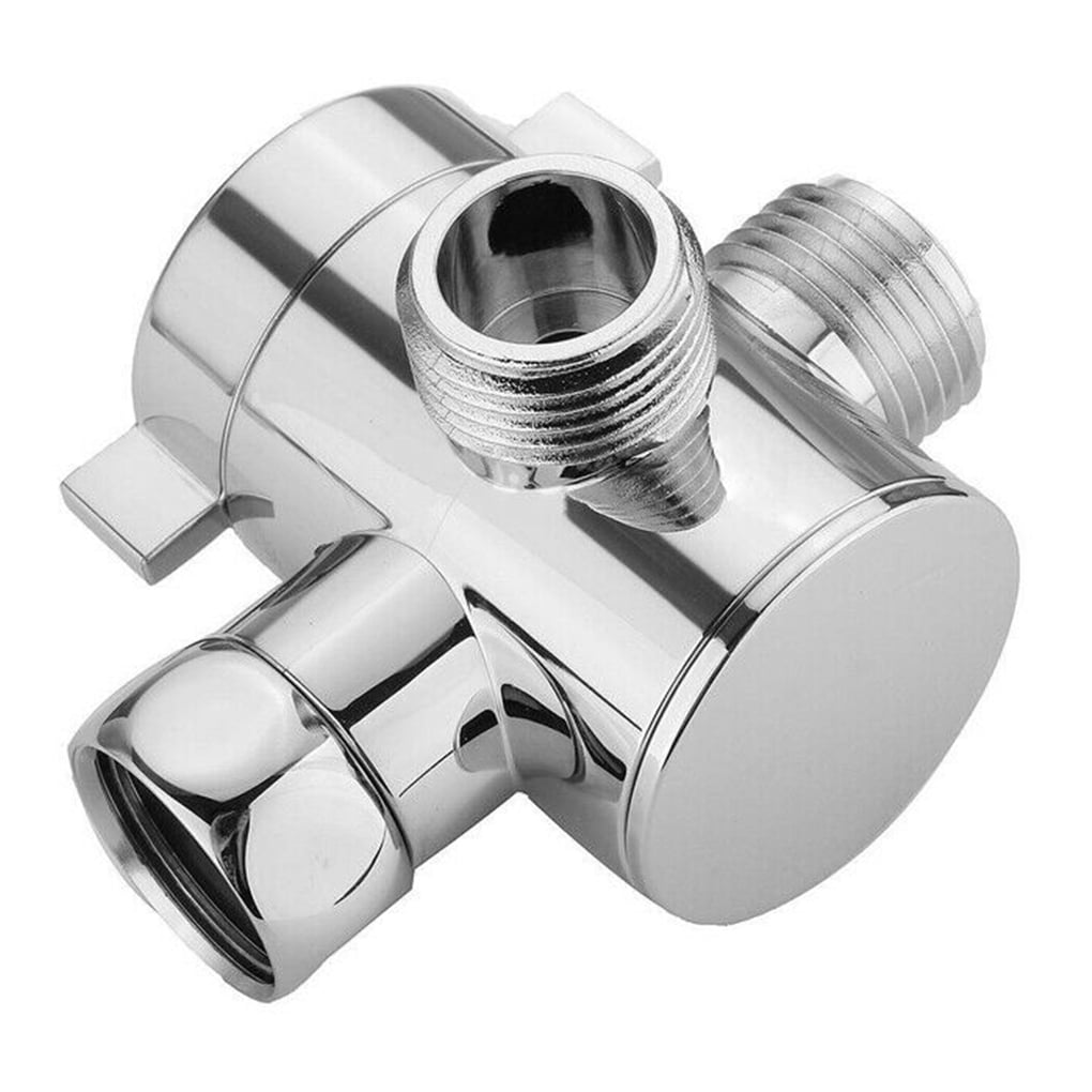 Plated Shower Splitter 1/2 3\Way Adapter Universal Bathroom Tube