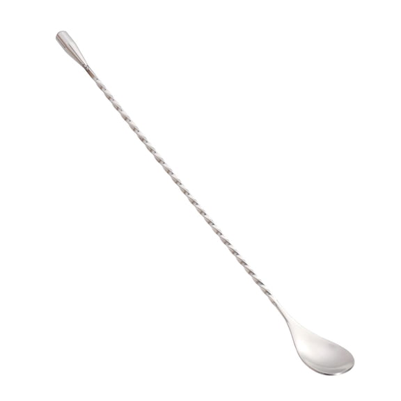 Plated Silver Bartender Tool Threaded Bar Spoon with Twisted Middle for Cocktail Glasses