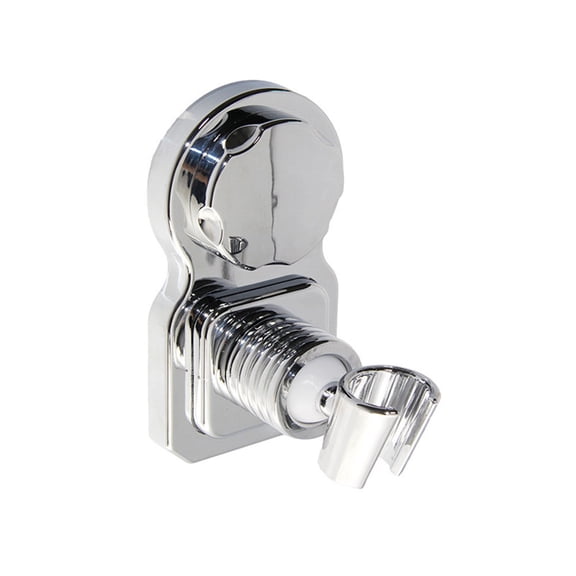 Plated Silver Shower Bracket with Back Suction Cup Adjustable Angle for Easy Shower Mount