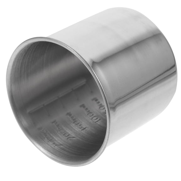 Plated Silver Stainless Steel Kitchen Measuring Cup with Clear Dual Scale for Precise Cooking