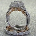thumbnail image 1 of Plated Square Diamond Princess Ring Wedding Engagement Eternity Bridal Ring Set, 1 of 1