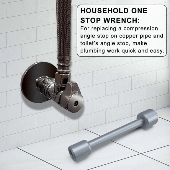 Plated Steel Angle Stop Wrench Tool for 3/8 & 1/2 Inch Plumbing Valves