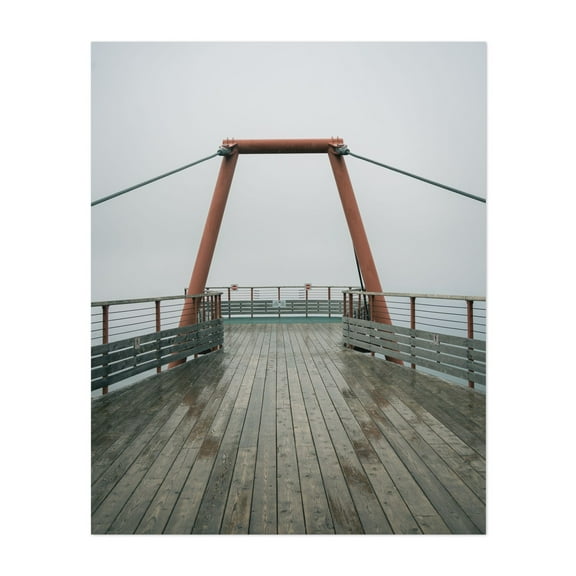 Plateforme Vitrée Suspendue, Percé - Percé Québec Canada Photography Boardwalk Bridge Minimalist Architecture Coastal Rustic Waterfall Unframed Wall Art Print 6 x 8 inches