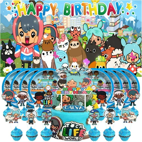 Plates Birthday Supplies Decorations Decor Backdrop Banner Cake Topper Fans