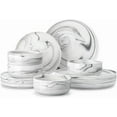 thumbnail image 1 of Plates and Bowls Sets, 12 Pieces Porcelain Dinnerware Sets Dishware Sets Chip Resistant Ceramic Dish Set Dining Dinner Ware Service for 4, Marble Grey, 1 of 7