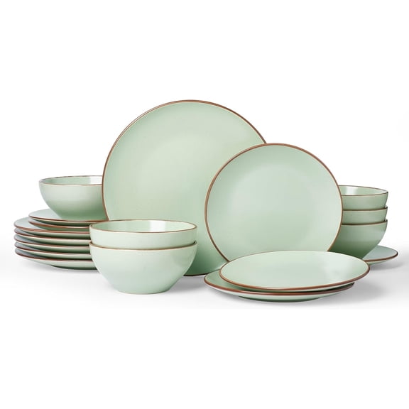 Plates and Bowls Sets, 12 Pieces Stoneware Speckled Dishes Dinnerware Set for 4, Microwave & Dishwasher Safe, Modern Minimalist, for Everyday Meals & Formal Dining