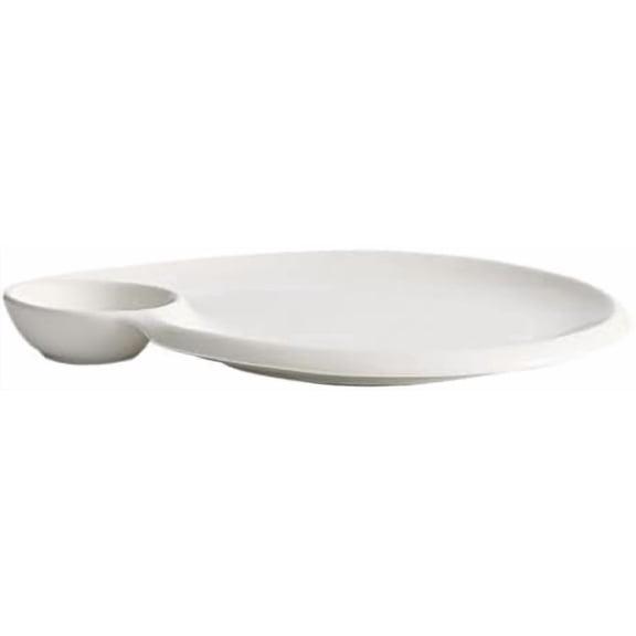 Plates Creative Ceramic Dumpling Plate With Compartment, Luxury Chinese Tableware for Home Hotel Roast Duck Shrimp Plating Dishes(Small)