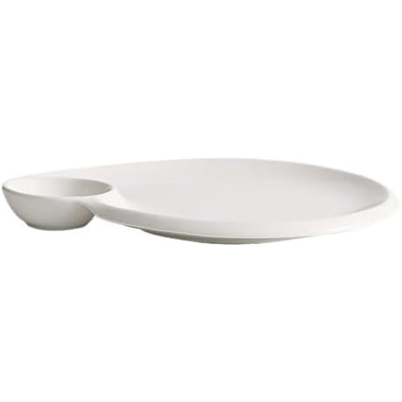 Plates Creative Ceramic Dumpling Plate With Compartment, Luxury Chinese Tableware for Home Hotel Roast Duck Shrimp Plating Dishes(Small)