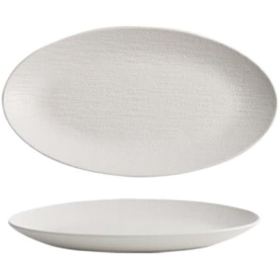 Plates Home Steamed Fish Plates, Ceramic Tableware, Hotel Restaurant Commercial Creative Oval Dishes Dishes(A,Small)