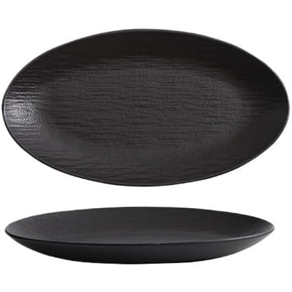Plates Home Steamed Fish Plates, Ceramic Tableware, Hotel Restaurant Commercial Creative Oval Dishes Dishes(B,Small)