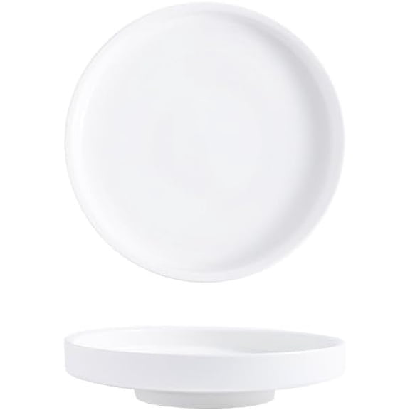 Plates Home-style Shallow Soup Plate, White Steak Plate, Western-style Dinner Plate Dishes(Small)
