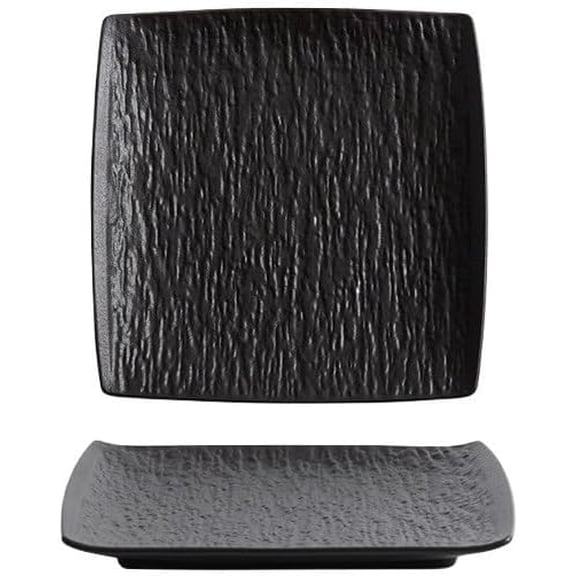 Plates Japanese Style Square Western-Style Plates, Stone Pattern Creative Ceramic Plates, Home Steak Plates Dishes(B)