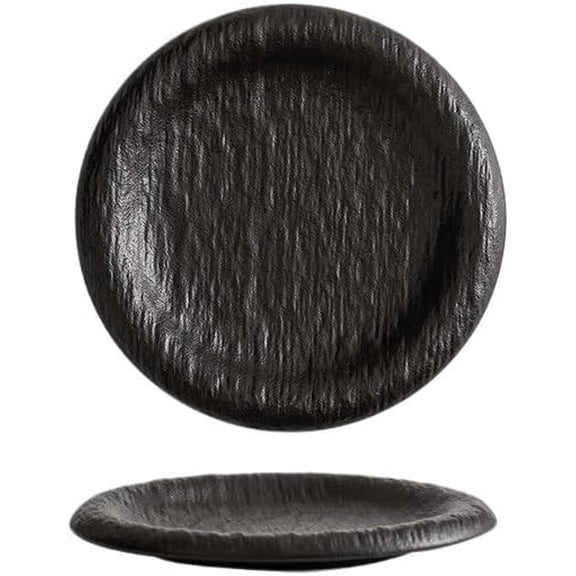 Plates Japanese-style Round Ceramic Plate, Creative Western Dinner Plate, Pasta Plate, Household Cold Dish Plate Dishes(B,Small)