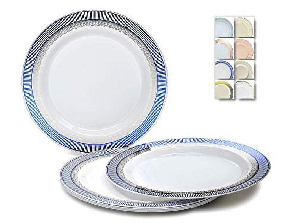 Plates Pack, Heavyweight Disposable Wedding Party Plates (7.5'' Appetizer/Dessert Plate, Louvre