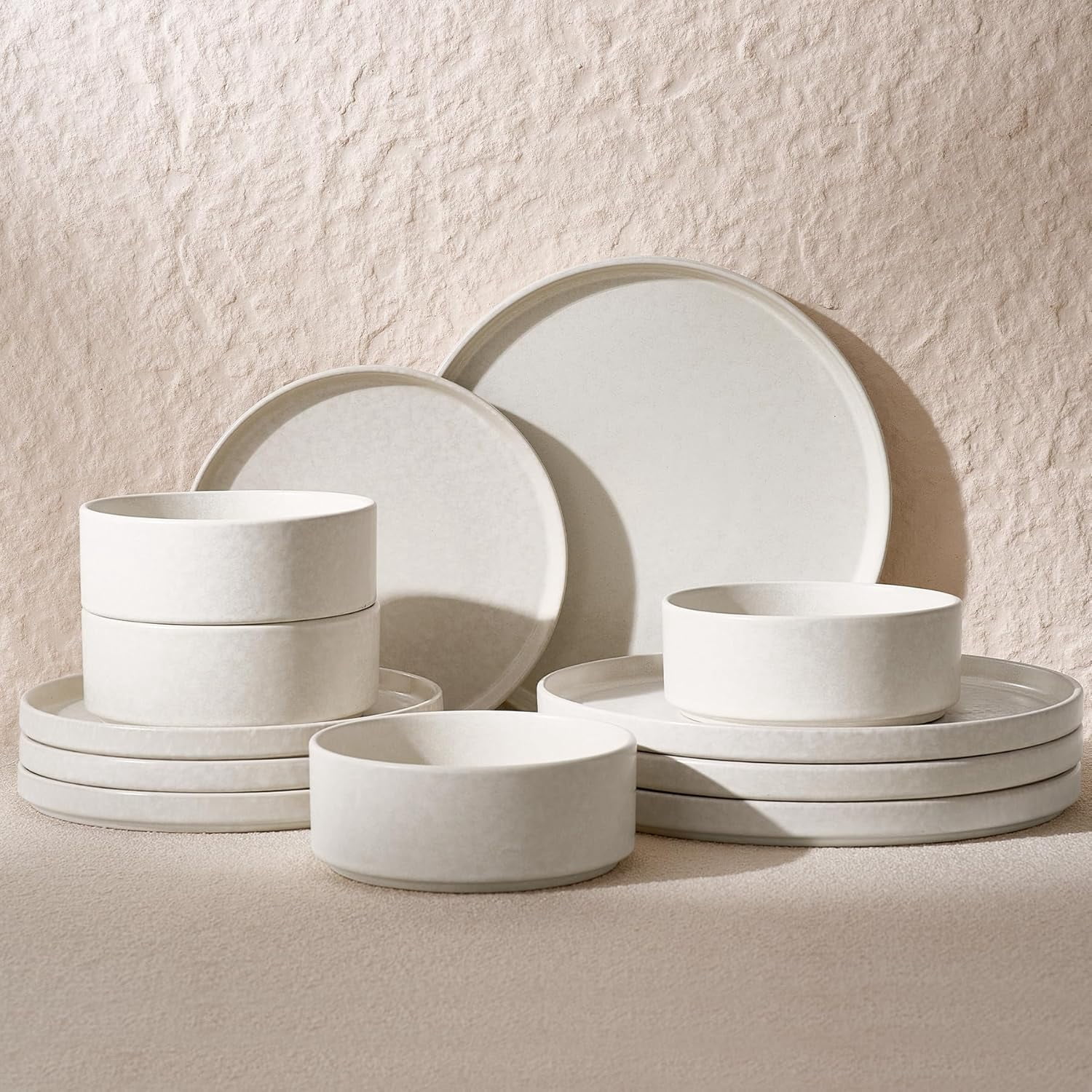 Plates and Bowls Set, 12 Pieces Dinnerware Sets, Dishes Set for 4