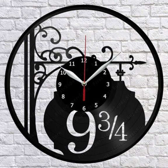 Platform 3D Vinyl Wall Clock,Vinyl Record Clock Wall Art Unique Bedroom kitchen kid Room Decorations Handmade Gift